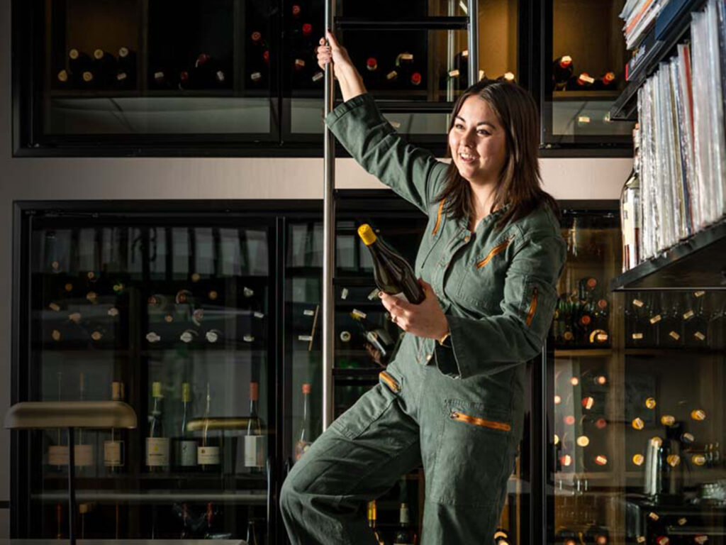 Sommelier Clara Klein at Sunday Vinyl. Photo by Joni Schrantz